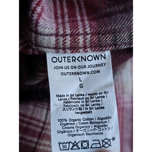 Outerknown Shirt Mens Large Transitional Slub Flannel Plaid Lumberjack Cozycore - Picture 9 of 16